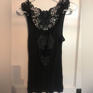 Free people open back lace tank